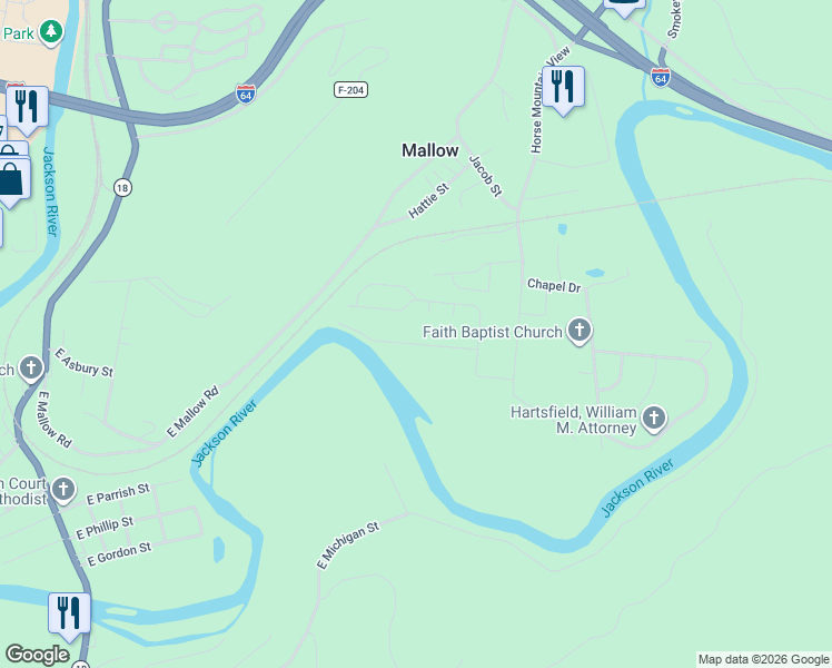 map of restaurants, bars, coffee shops, grocery stores, and more near State Route 1208 in Covington