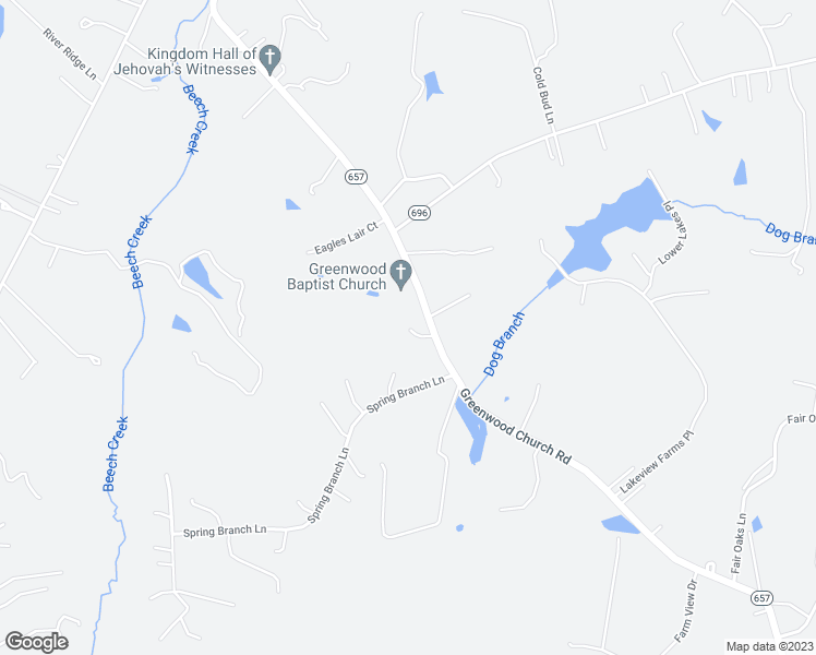 map of restaurants, bars, coffee shops, grocery stores, and more near 13619 Greenwood Church Road in Ashland