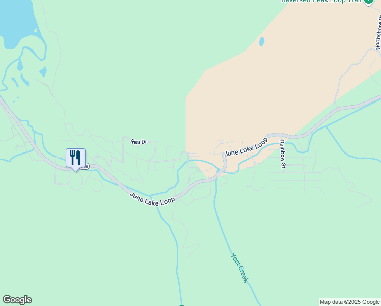 map of restaurants, bars, coffee shops, grocery stores, and more near 17 Hideaway Lane in June Lake