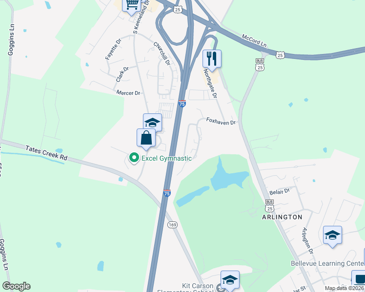 map of restaurants, bars, coffee shops, grocery stores, and more near 1658 Foxhaven Drive in Richmond