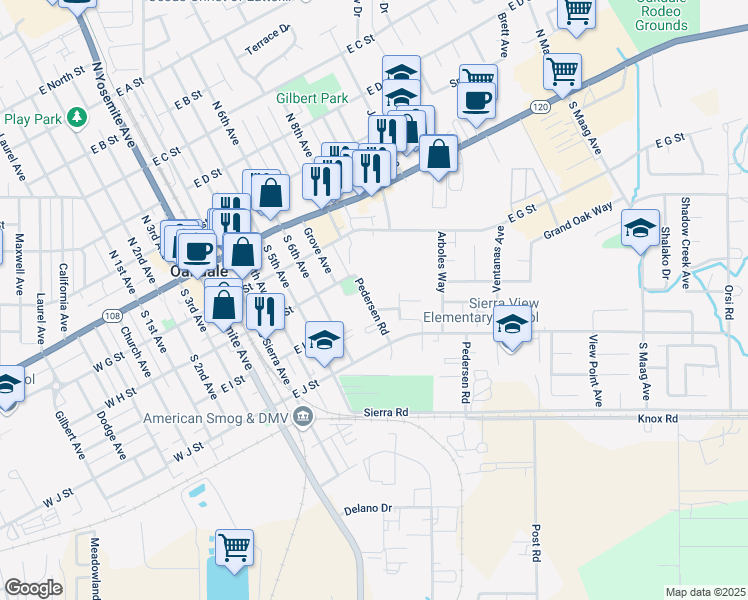map of restaurants, bars, coffee shops, grocery stores, and more near 355 Pedersen Road in Oakdale