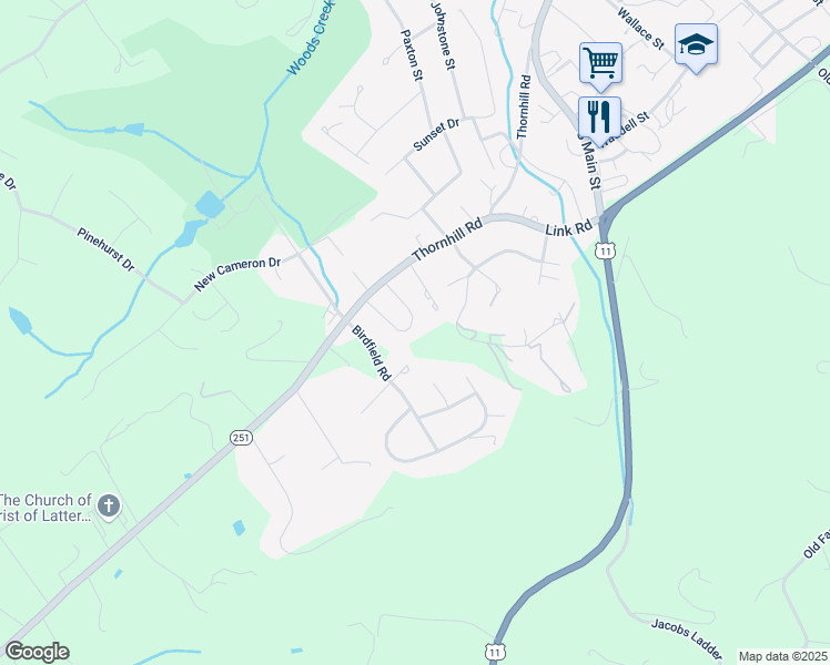 map of restaurants, bars, coffee shops, grocery stores, and more near 35 Chamberlain Loop in Lexington