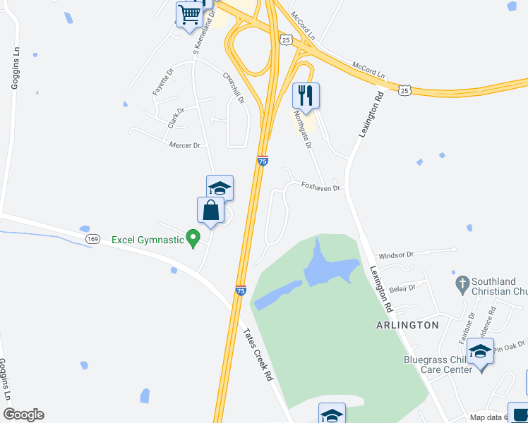 map of restaurants, bars, coffee shops, grocery stores, and more near 1658 Foxhaven Drive in Richmond