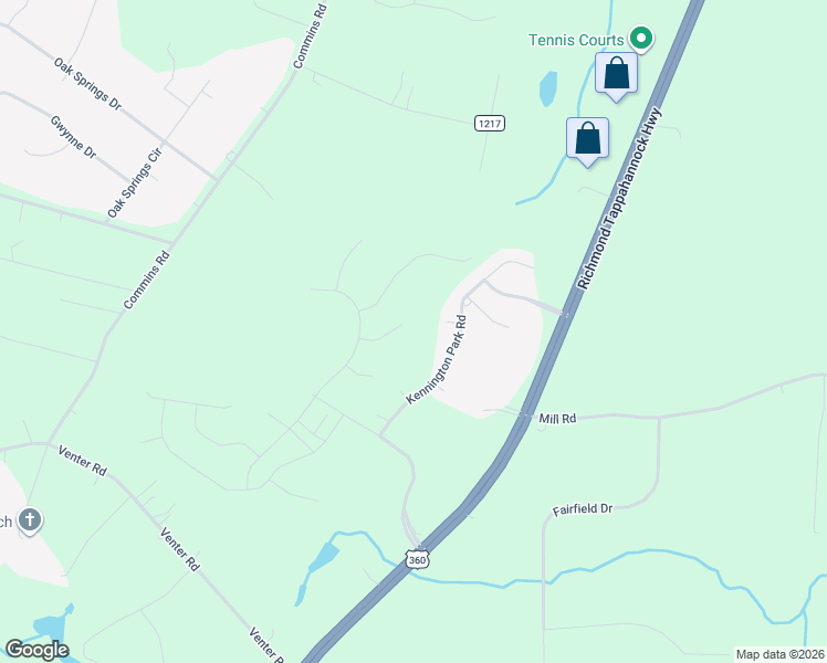 map of restaurants, bars, coffee shops, grocery stores, and more near 2212 Sara Ann Court in Aylett