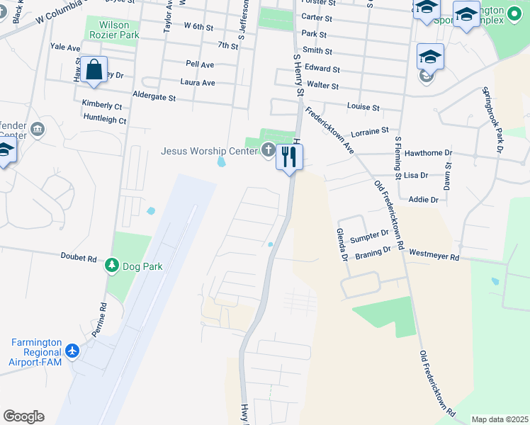 map of restaurants, bars, coffee shops, grocery stores, and more near 124 Buck Mountain Drive in Farmington