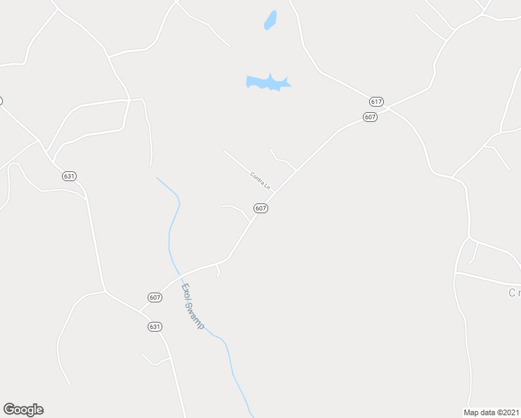 map of restaurants, bars, coffee shops, grocery stores, and more near Crouches Road in Bruington