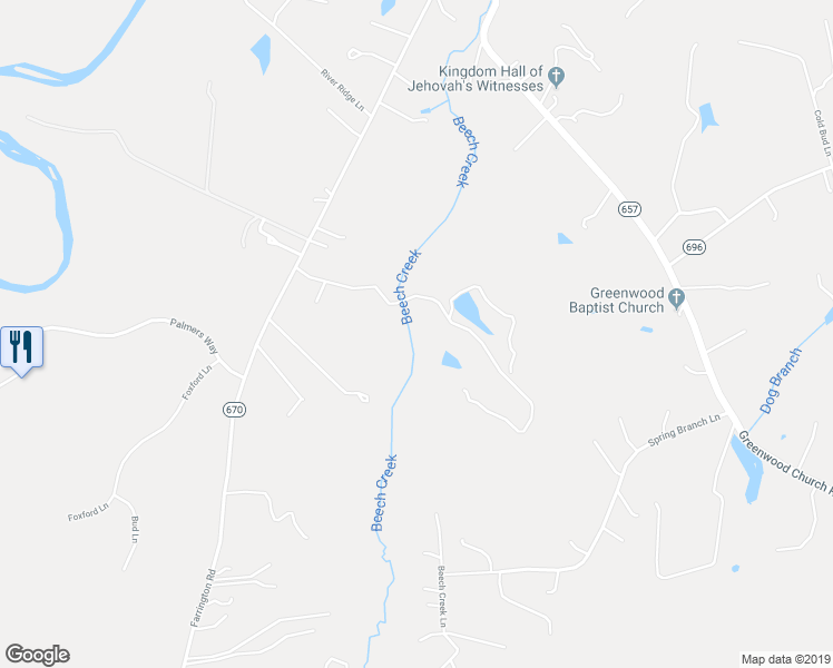 map of restaurants, bars, coffee shops, grocery stores, and more near 13242 Farrington Road in Ashland
