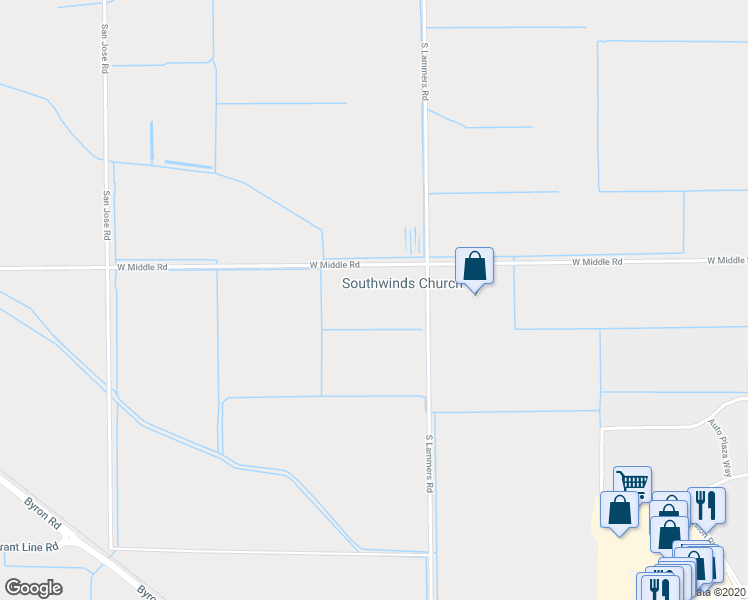 map of restaurants, bars, coffee shops, grocery stores, and more near 21309 S Lammers Rd in Tracy