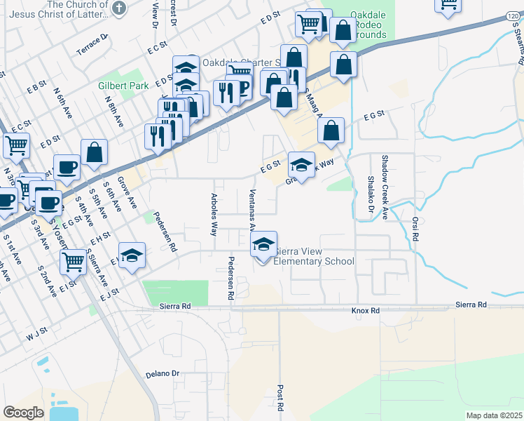 map of restaurants, bars, coffee shops, grocery stores, and more near 1328 Greenhaven Drive in Oakdale