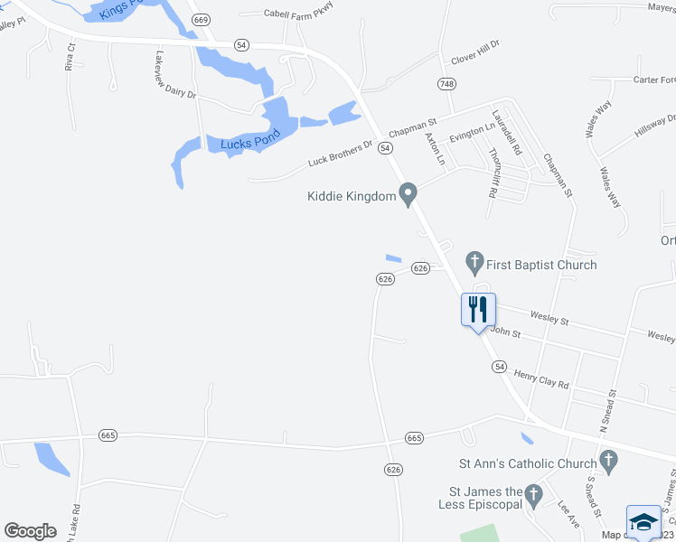 map of restaurants, bars, coffee shops, grocery stores, and more near 13321 Elmont Road in Ashland