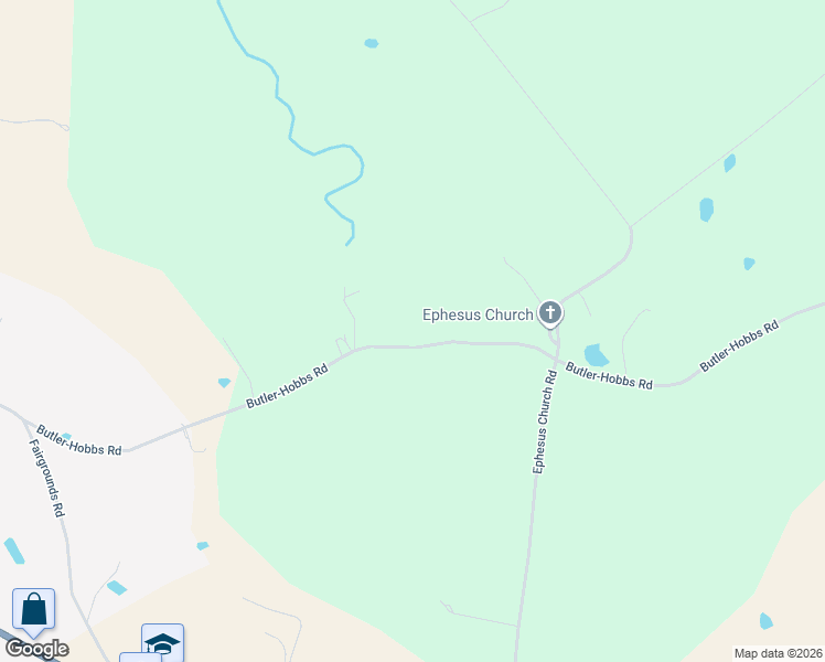 map of restaurants, bars, coffee shops, grocery stores, and more near Butler-Hobbs Road in Harned