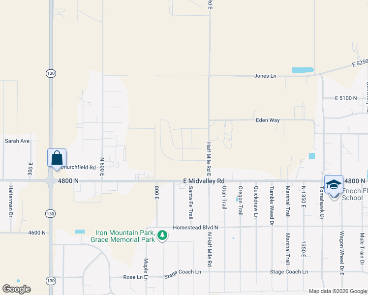 map of restaurants, bars, coffee shops, grocery stores, and more near 4928 North 1000 East in Cedar City