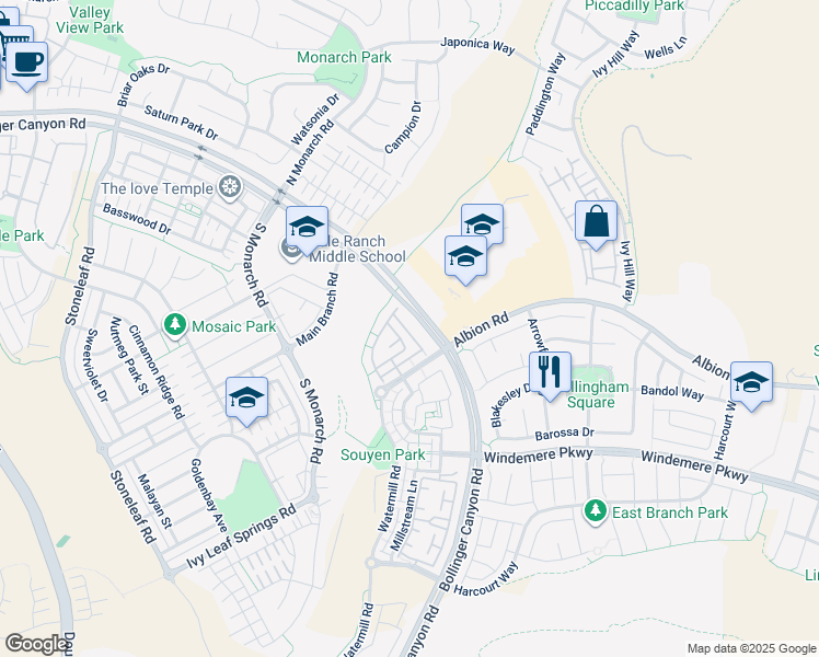 map of restaurants, bars, coffee shops, grocery stores, and more near 1110 Nancy Lane in San Ramon
