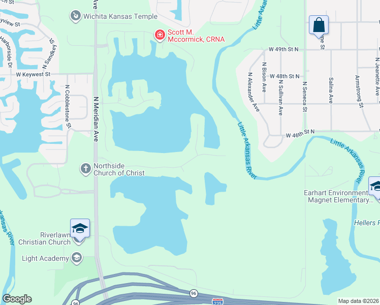 map of restaurants, bars, coffee shops, grocery stores, and more near 1633-1641 W Driftwood St in Wichita