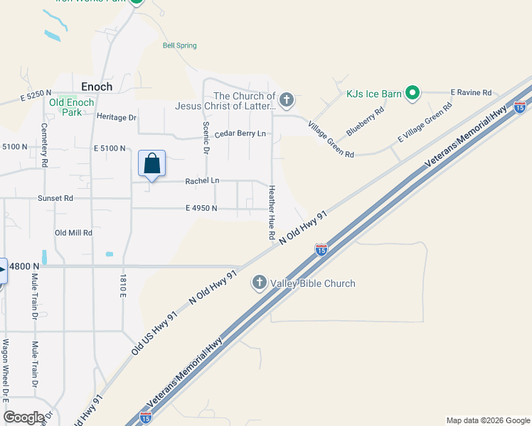 map of restaurants, bars, coffee shops, grocery stores, and more near 2192 Saddleback View Drive in Enoch