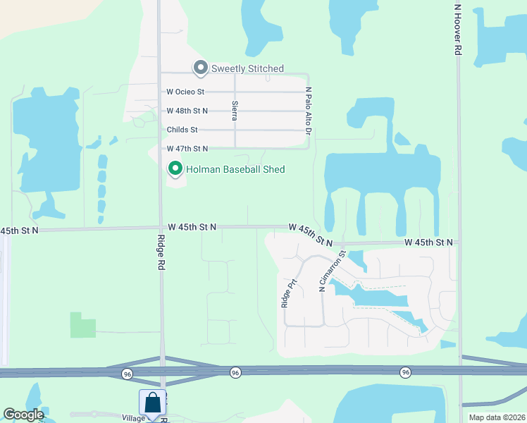 map of restaurants, bars, coffee shops, grocery stores, and more near 6602 West 45th Street North in Wichita