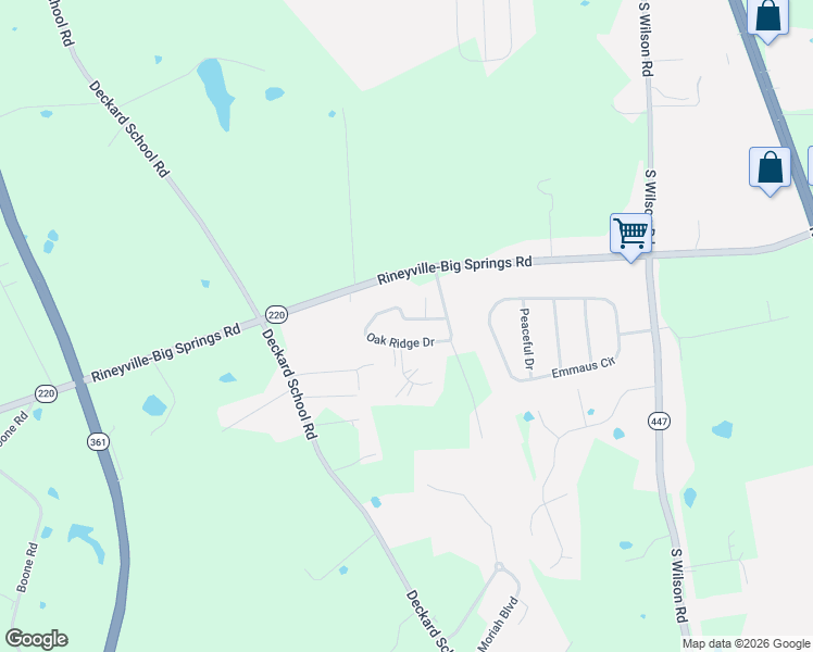 map of restaurants, bars, coffee shops, grocery stores, and more near 461-499 Oak Ridge Road in Radcliff