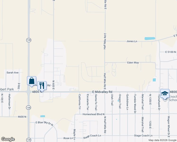 map of restaurants, bars, coffee shops, grocery stores, and more near in Enoch