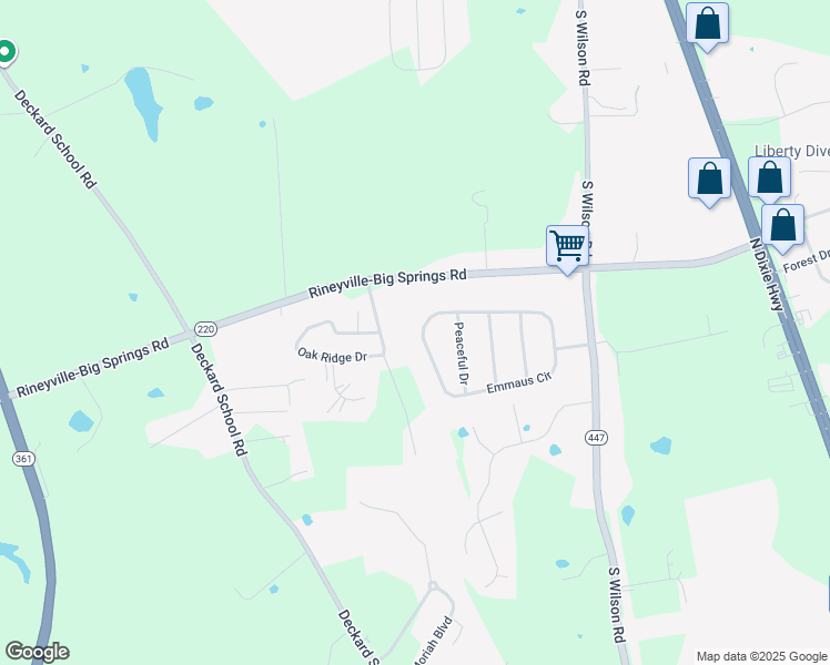 map of restaurants, bars, coffee shops, grocery stores, and more near 247 Emmaus Circle in Elizabethtown