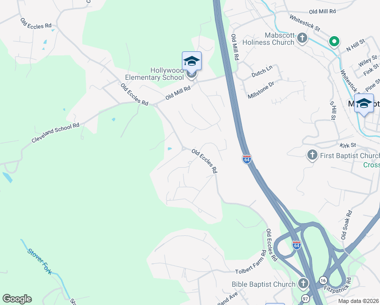 map of restaurants, bars, coffee shops, grocery stores, and more near 100-104 Randrick Drive in Beckley