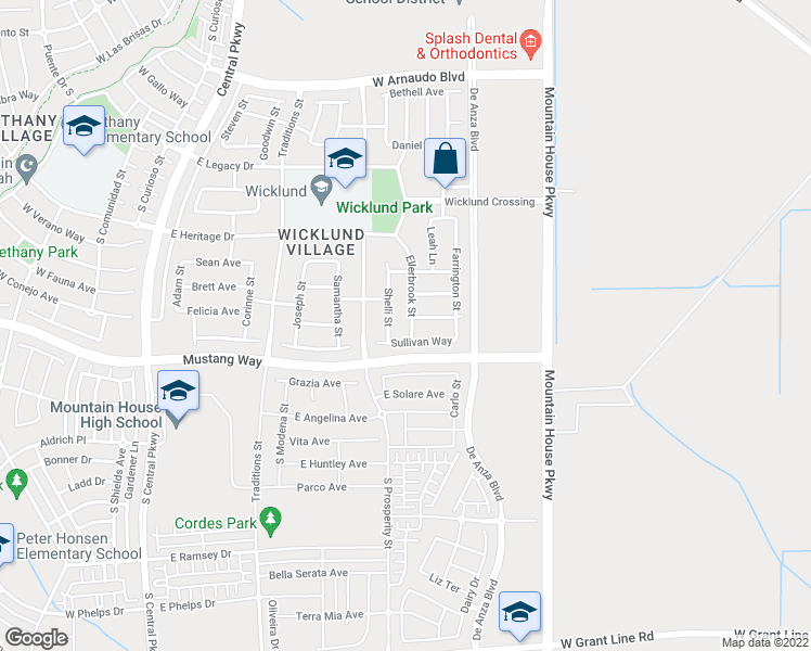 map of restaurants, bars, coffee shops, grocery stores, and more near 819 Ellerbrook Street in Tracy