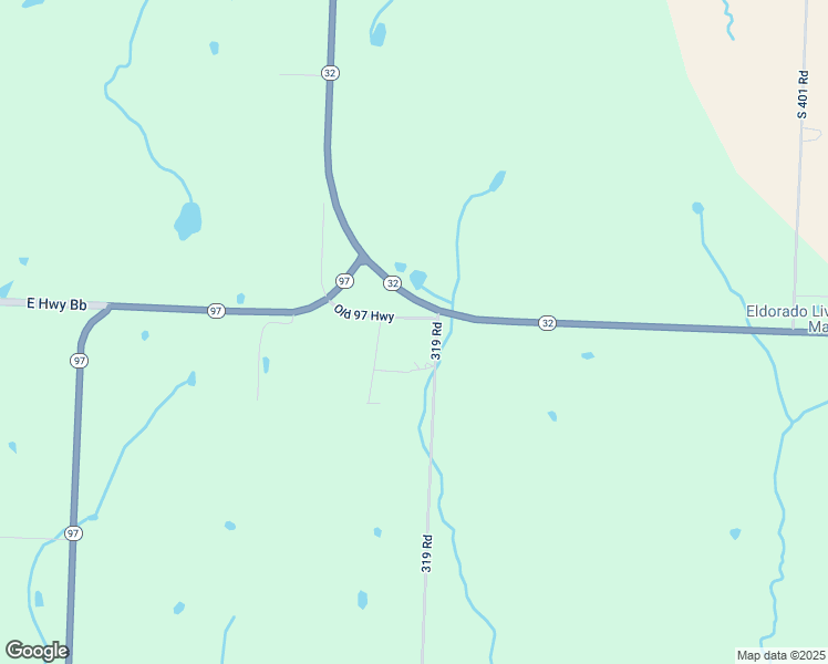 map of restaurants, bars, coffee shops, grocery stores, and more near 9060 319 Road in El Dorado Springs