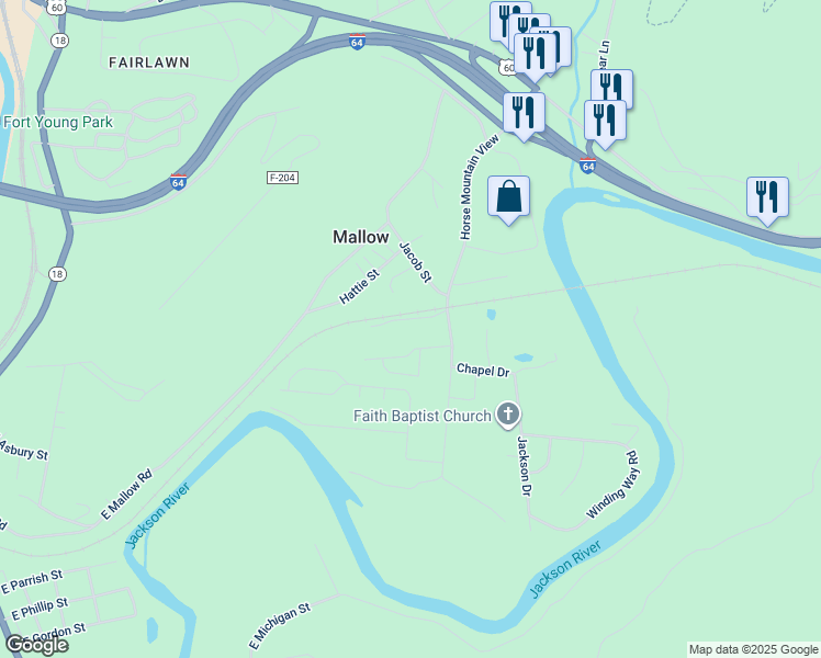 map of restaurants, bars, coffee shops, grocery stores, and more near 210 Paynes Grade in Covington