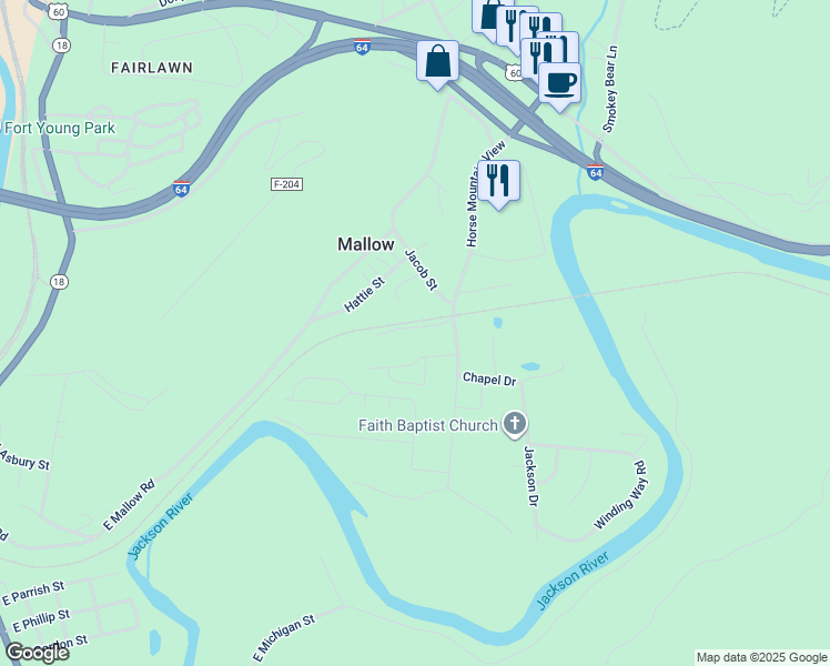 map of restaurants, bars, coffee shops, grocery stores, and more near 210 Paynes Grade in Covington