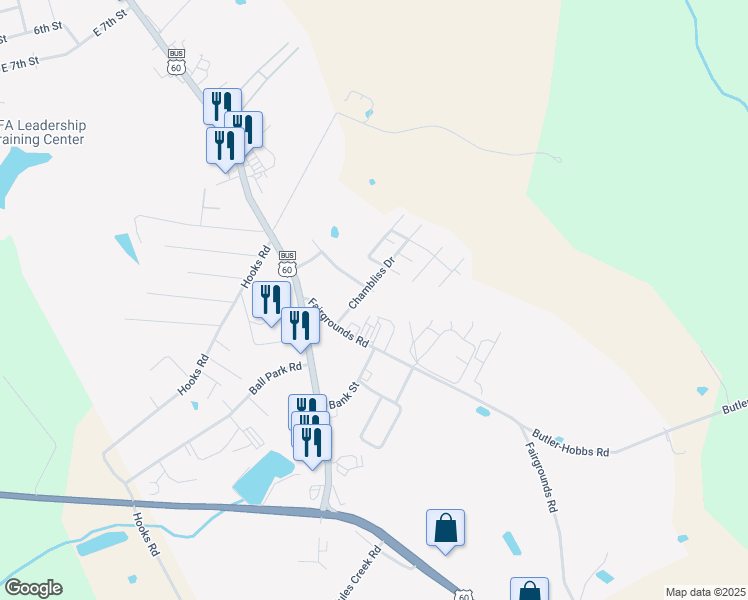 map of restaurants, bars, coffee shops, grocery stores, and more near 113 Chambliss Drive in Hardinsburg