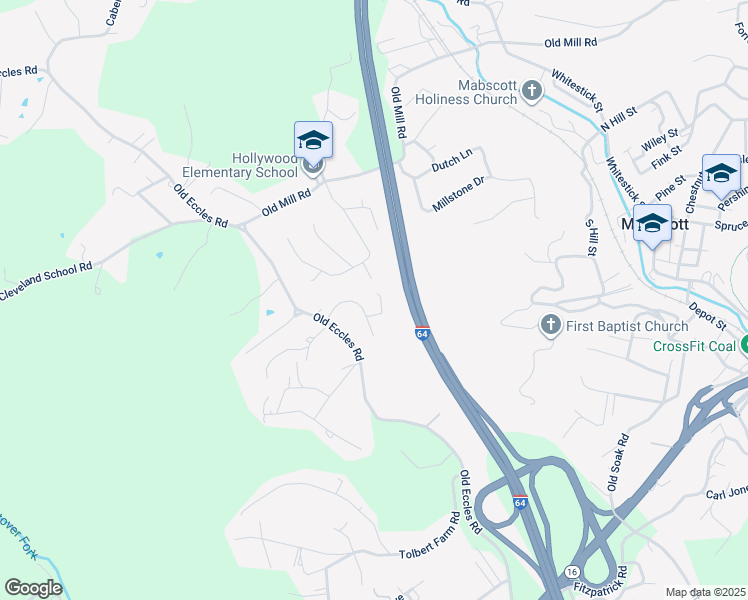 map of restaurants, bars, coffee shops, grocery stores, and more near 127 Orlando St in Beckley