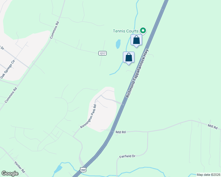 map of restaurants, bars, coffee shops, grocery stores, and more near 4741 Kennington Park Road in Aylett