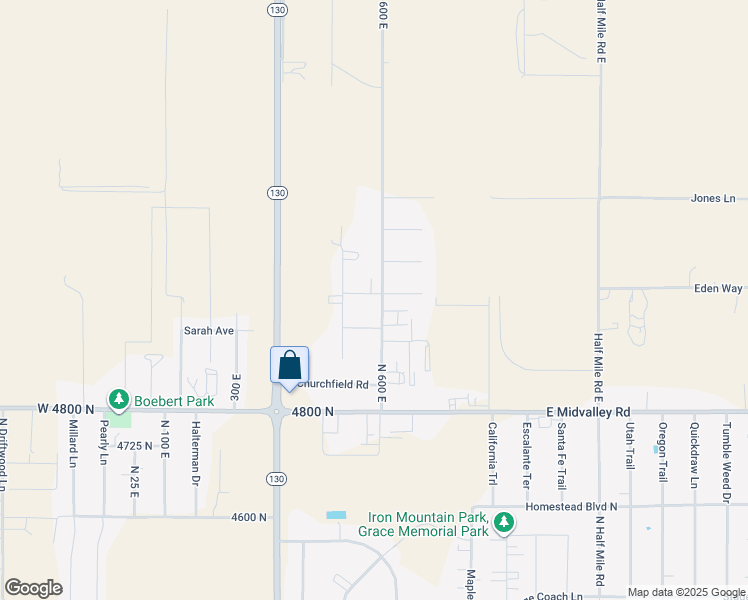 map of restaurants, bars, coffee shops, grocery stores, and more near 582 East 5020 North in Cedar City