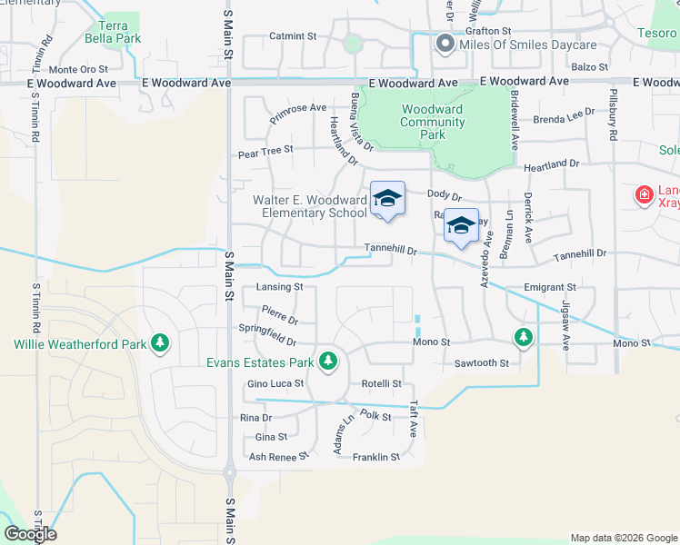map of restaurants, bars, coffee shops, grocery stores, and more near 426 Albrecht Street in Manteca