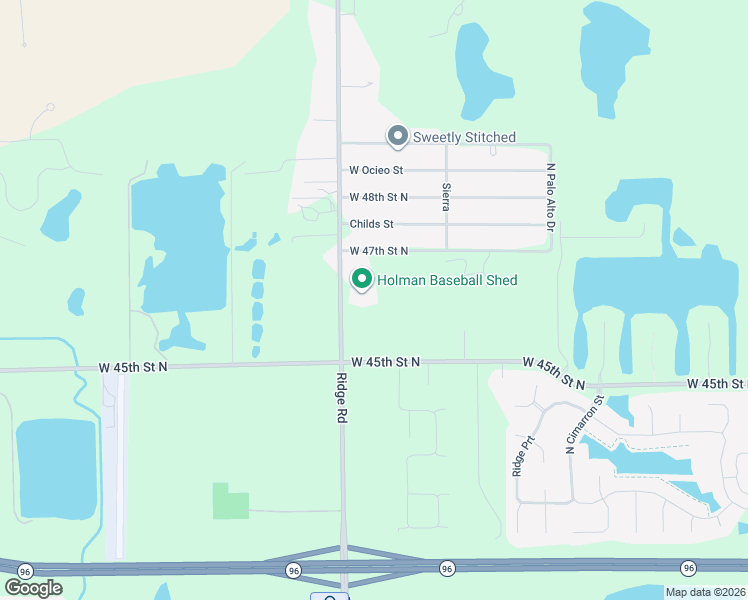 map of restaurants, bars, coffee shops, grocery stores, and more near 4702 North Ridge Road in Wichita