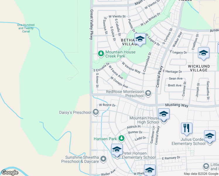 map of restaurants, bars, coffee shops, grocery stores, and more near 565 Corazon Way in Tracy