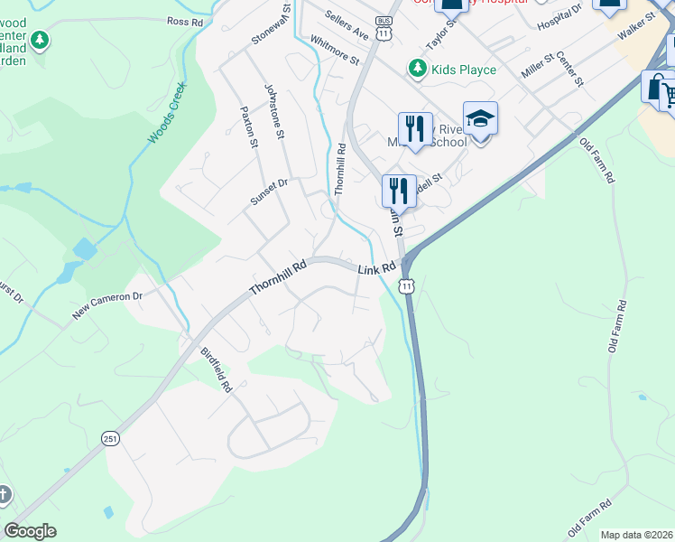 map of restaurants, bars, coffee shops, grocery stores, and more near 833 Shenandoah Road in Lexington