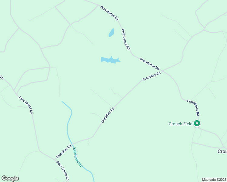 map of restaurants, bars, coffee shops, grocery stores, and more near Crouches Road in Bruington