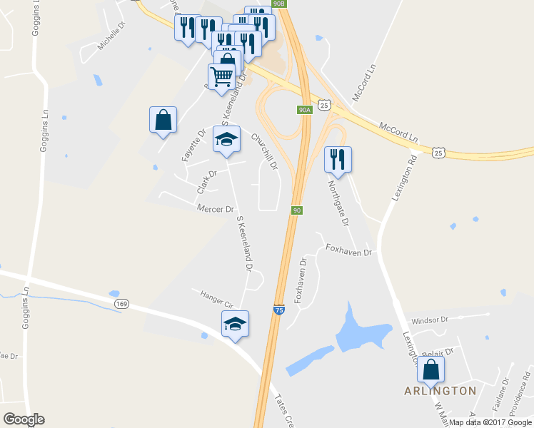 map of restaurants, bars, coffee shops, grocery stores, and more near 347 Claiborne Drive in Richmond