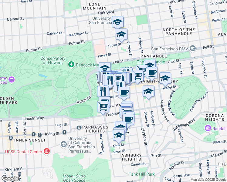 map of restaurants, bars, coffee shops, grocery stores, and more near in San Francisco