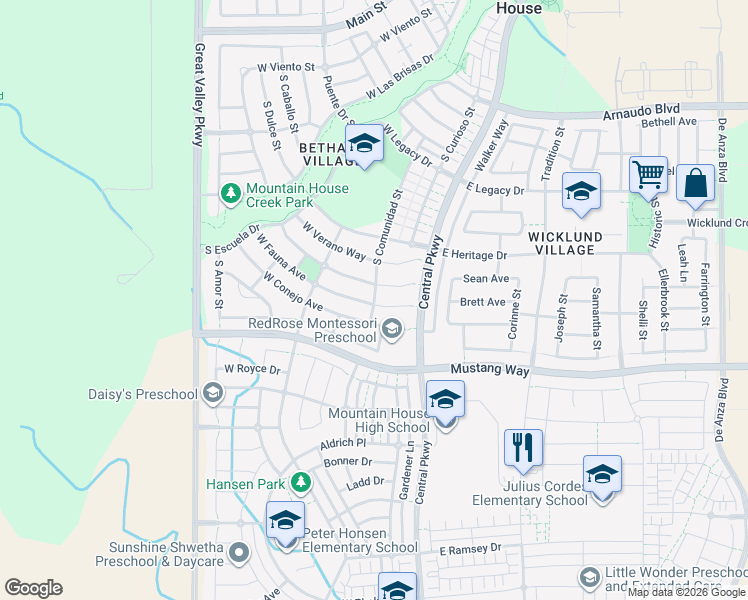 map of restaurants, bars, coffee shops, grocery stores, and more near 746 Comunidad Street in Tracy