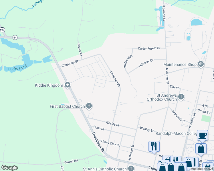 map of restaurants, bars, coffee shops, grocery stores, and more near 726 Chapman Street in Ashland