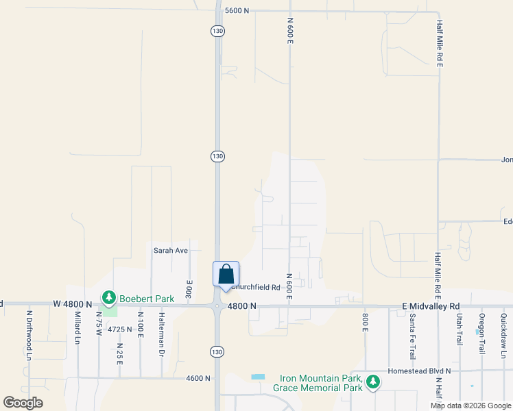 map of restaurants, bars, coffee shops, grocery stores, and more near 5071 North 500 East in Cedar City