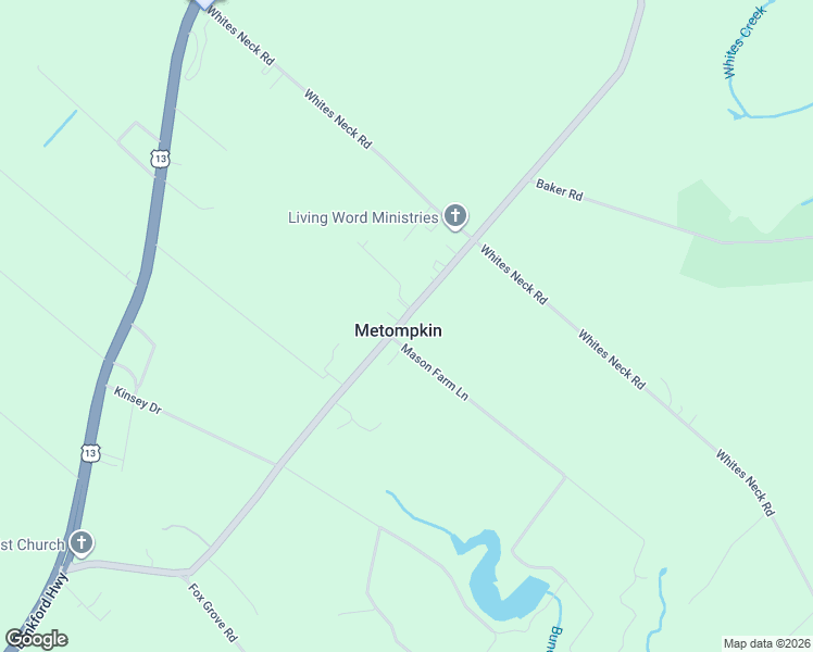 map of restaurants, bars, coffee shops, grocery stores, and more near 19481-19485 Metompkin Road in Parksley