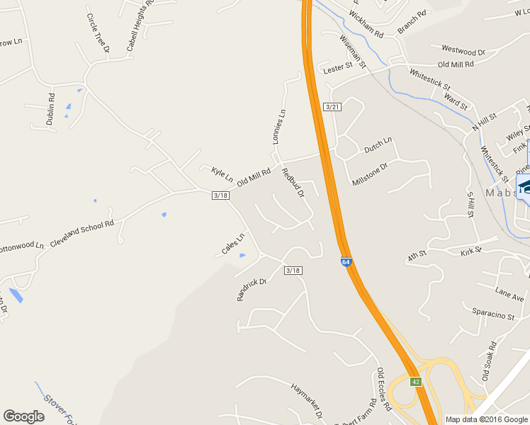 map of restaurants, bars, coffee shops, grocery stores, and more near 112 Rhododendron Trail in Beckley