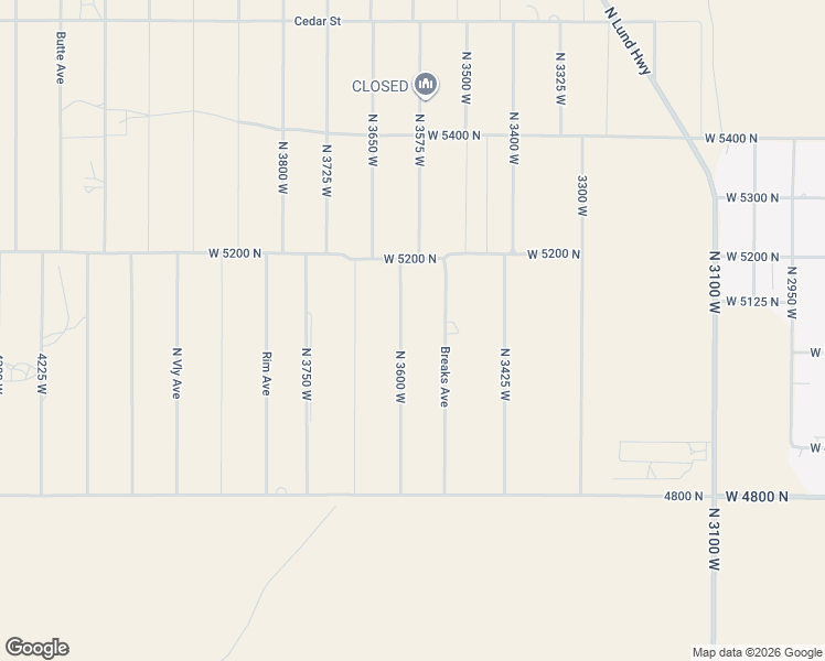 map of restaurants, bars, coffee shops, grocery stores, and more near 5072 North 3600 West in Cedar City