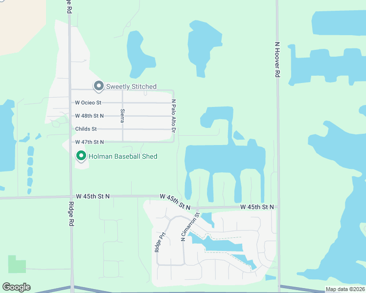 map of restaurants, bars, coffee shops, grocery stores, and more near 6401 West 47th Street North in Wichita