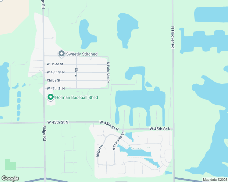 map of restaurants, bars, coffee shops, grocery stores, and more near 6401 West 47th Street North in Wichita