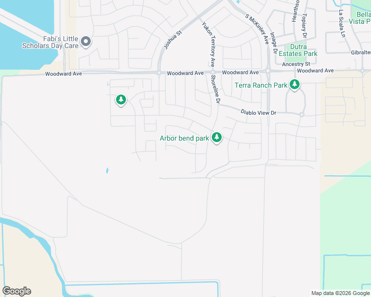map of restaurants, bars, coffee shops, grocery stores, and more near 3085 Volanti Drive in Manteca