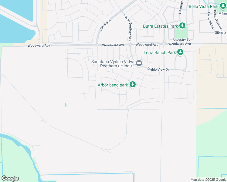 map of restaurants, bars, coffee shops, grocery stores, and more near 3085 Volanti Drive in Manteca