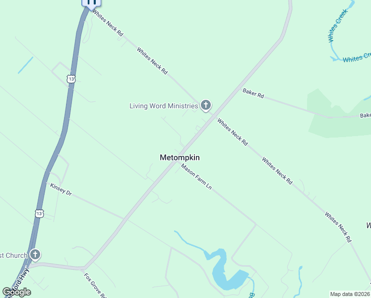 map of restaurants, bars, coffee shops, grocery stores, and more near 19481 Metompkin Road in Parksley